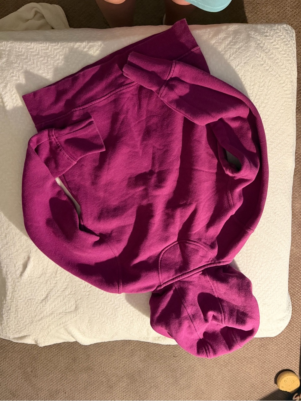 Carhartt Women's Relaxed Fit Midweight 1/4 Zip Hoodie - Magenta - Size Small 4/6 - Picture 3 of 6
